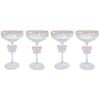 2x 2pc Urban Kaya Bow Coupe Champagne Cocktail Drinking Glass Set 18cm Pink