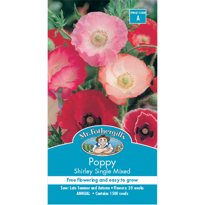 Mr Fothergill's Seed Poppy Shirley Single Mixed
