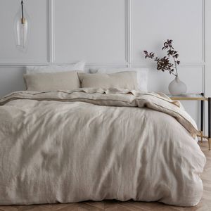 Bedding Co. Quilt Cover Set 100% French Flax Linen Natural King Single