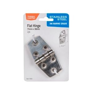 Taskmaster 75 x 38mm 316 Stainless Steel Flat Hinge - 2 Pack