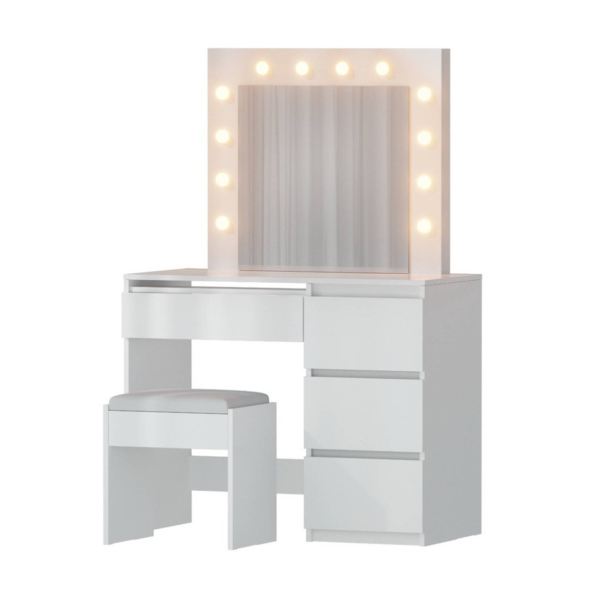 Artiss Dressing Table LED Makeup Mirror Stool Set 12 Bulbs Vanity