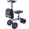 EQUIPMED Knee Scooter Walker 10 inch Tyres  Dual Brakes Bag - Broken Leg Ankle Foot Mobility - Titanium colour