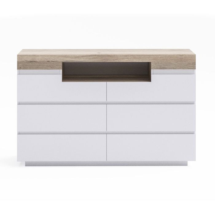 Coastal Six Drawer Lowboy Unit Bedroom Chest of Drawers