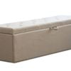Italian Design Extra Large Ottomon Storage Box Wooden Fabric White Oak