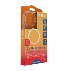 3pc EFM Zurich MagSafe Case, Screen & Lens Protector Set for iPhone 16 Pro Max