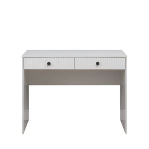 European Cabinetry Fluted Round Black Odessa Desk White