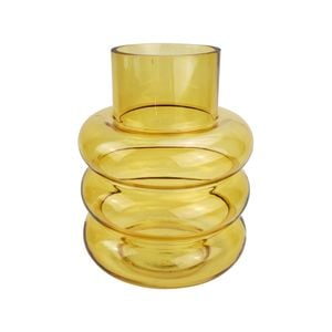 Urban Tommy 22cm Ring Glass Flower Vase Medium - Amber