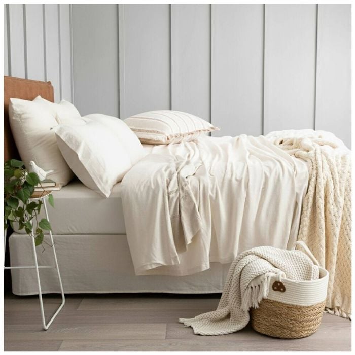 Renee Taylor Comfort T’s Organic Cotton Jersey Sheet Set Oatmeal Single