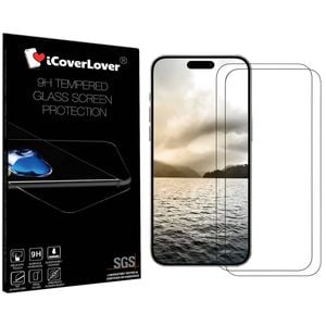 Icoverlover [2-pack] For Iphone 16 Tempered Glass Screen Protectors