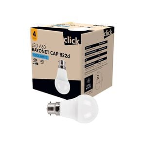 Click A60 BC LED 470lm Cool White 4.5W Globe - 4 Pack