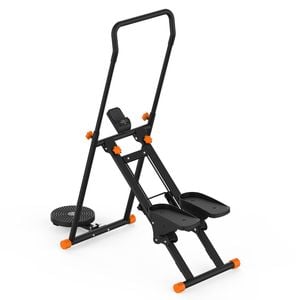 Advwin Adjustable Stair Stepper w/Twisting Waist Disc, Full Body Vertical Climber Exercise Machine for Home Black