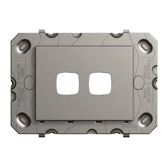 HPM ARTEOR 2 Gang Wall Switch - Grid Only - Magnesium