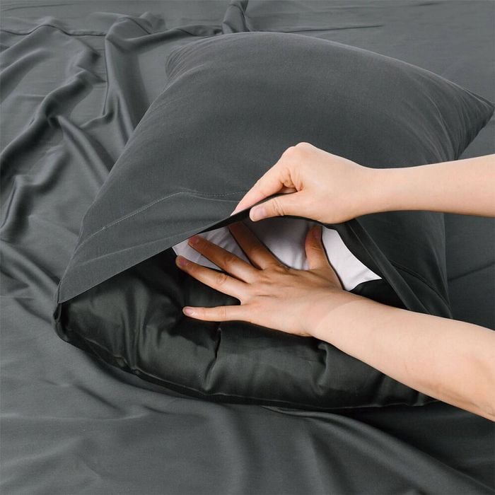 2pc Bianca Rosebank 500tc Queen Pillowcases Bamboo/cotton 54x80cm Charcoal