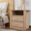 Artiss Oak 2 Drawer & Shelf Storage Bedside Table