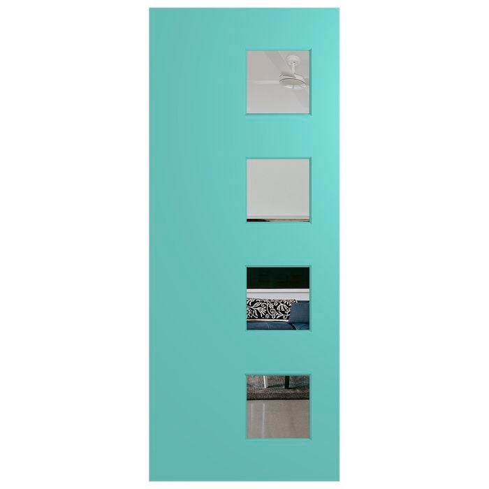 Hume Doors 1980 x 810 x 40mm Newington XN7 Entrance Door Glazed Clear - 810mm Glazed Clear