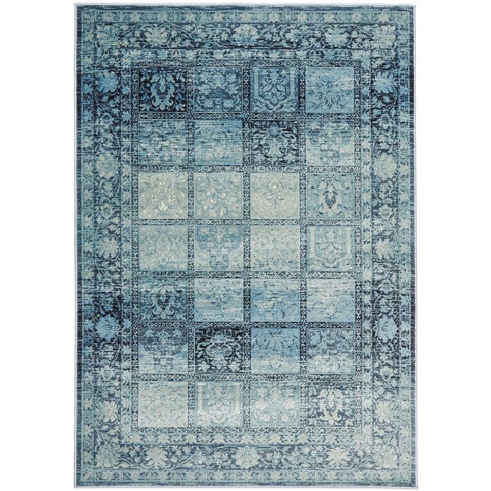 The Rug Connection Tropical 6106 Blue 290x200cm - Large Transitional Pet Friendly Indoor Floor Rug