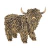 Gibson Gifts Shaggy Cow Standing Highland Figurine Bronze Polyresin