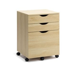 Belle Filing Cabinet Storage 3 Drawers Home Office Mobile Pedestal Oak