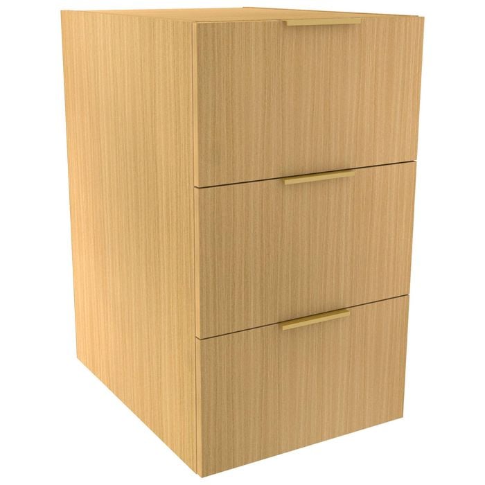 Lugna 768 x 450 x 580mm Sand 3 Drawer Storage Cabinet