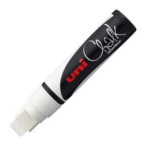 Uni Chalk Marker 15mm Broad Chisel Tip (White)