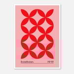 Galrie Bauhaus 1919 Geometric Red Art Print - Vintage Style Home Decor, Poster Only, A4 21 x 30cm (8 x 12inch)