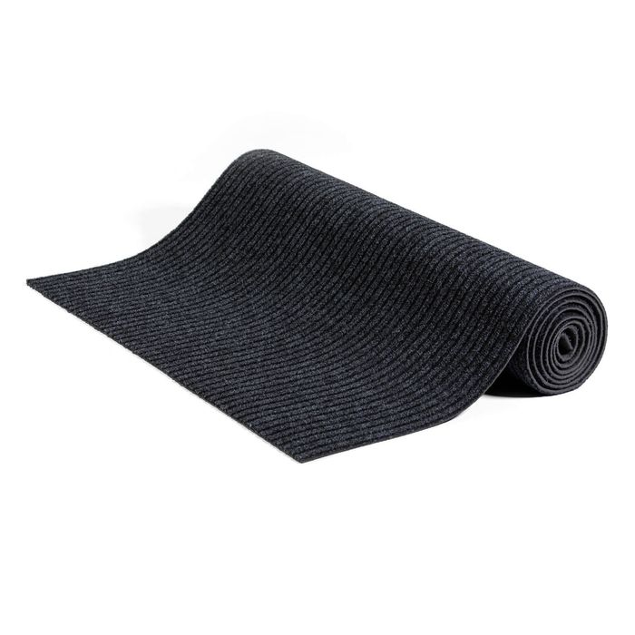 Matpro 1 x 3m Anthracite Ribbed Rubber Backed Carpet