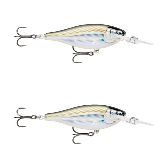 2x Rapala 7.5cm Shad Rap Elite (Floating) Fishing Lures -Gilded Mangrove Minnow