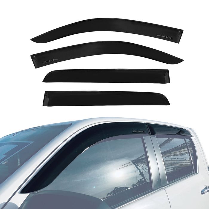 AUSGO Injection Weather Shields for Toyota Hilux Dual Cab 2025-Onwards Weathershields Window Visors Wind Deflectors