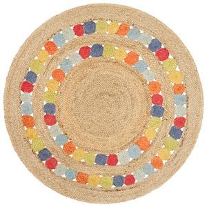 The Rug Connection Gallery Fruit Natural Jute 150x150cm - Small Round Boho Handwoven Jute Indoor Rug