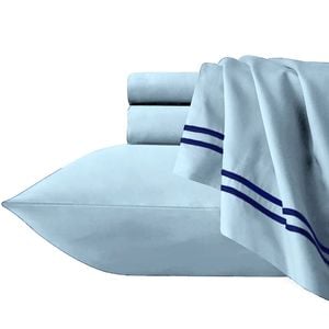 Renee Taylor Strada Embroidered 1000 Tc Egyptian Cotton Quilt Cover Sets Queen Sky Navy