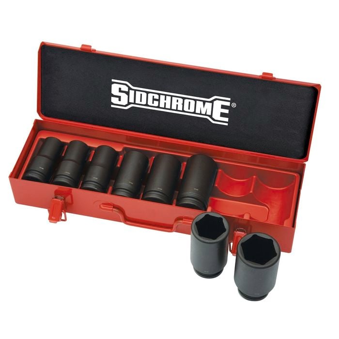 Sidchrome 3/4” Drive AF Long Impact Socket Set - 8 Piece