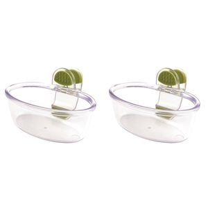 2PK Dexas KlipKup 11cm Plastic 1-Cup Serving Dip Container - Clear Green