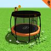 Kahuna Trampoline 8 ft with Basketball Set and Roof - Orange