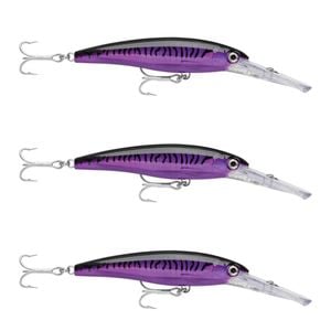 3x Rapala 14cm X Rap Magnum 20 Deep Diving Trolling Lures - Purple Mack