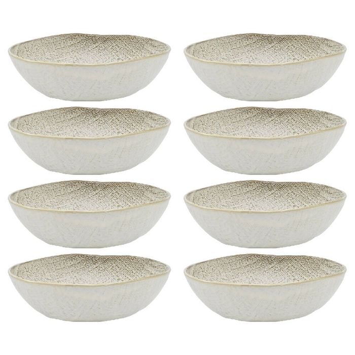 8PK Ecology Dinnerware Stoneware Linen Bowl 18cm Birch