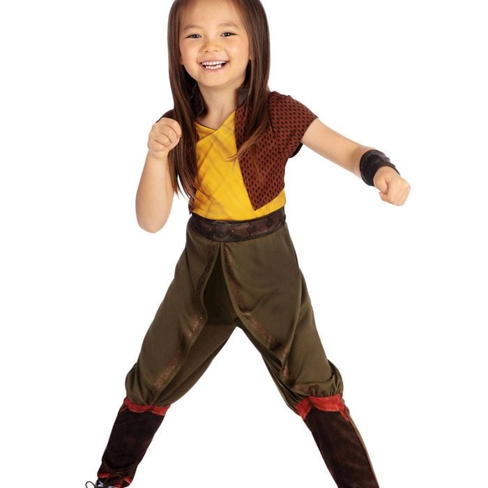 Disney Raya and the Last Dragon Halloween Costume for Kids with Jumpsuit and Printed Accessories - Multi Colour, 3-5-YRS