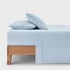 Dreamaker Bonnie Washed Cotton Sheet Set Sky Single Bed