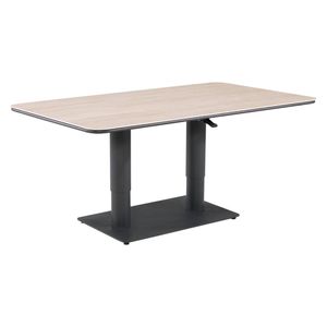 FurnitureOkay Malta Sintered Stone Outdoor Height Adjustable Table - Charcoal/Sandstone