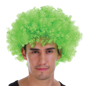 s DELUXE AFRO WIG Curly Hair Costume Party Fancy Disco 70s 80s Dress Up Green