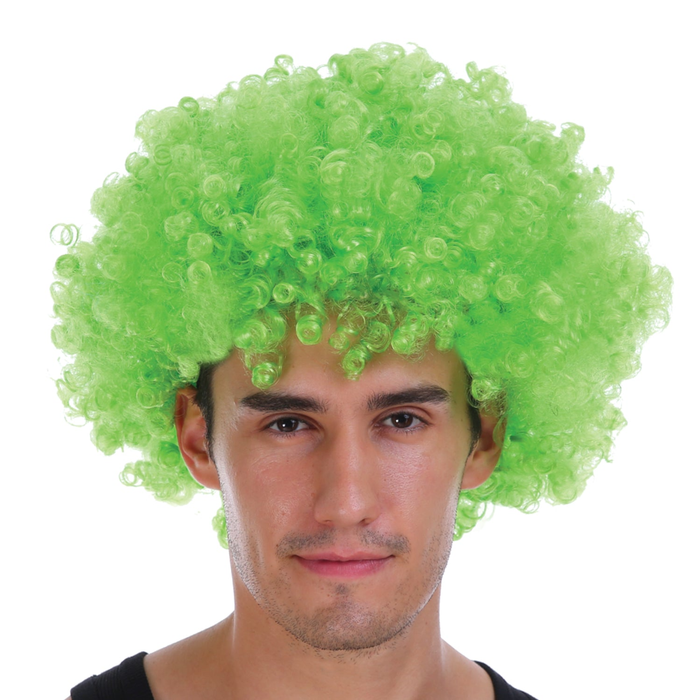 s DELUXE AFRO WIG Curly Hair Costume Party Fancy Disco 70s 80s Dress Up Green