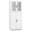 Costway Bathroom Storage Cabinet 168cm Tall Cleaning Tool Organiser-White