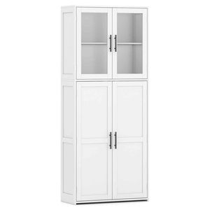 Costway Bathroom Storage Cabinet 168cm Tall Cleaning Tool Organiser-White