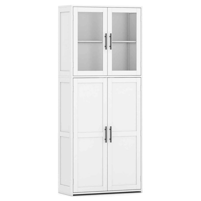 Costway Bathroom Storage Cabinet 168cm Tall Cleaning Tool Organiser-White