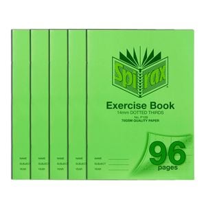 5x Spirax 70gsm 96 Page A4 14mm Dotted Third No.p109 Exercise Book/ Notebook