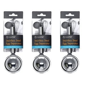 3PK Topchef Stainless Steel Egg Seperator Kitchen Utensil 20cm Silver