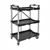3 Tier Folding Cart Heavy Duty Serving Trolley 130Kg Load Capacity