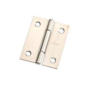 Zenith Butt Hinge  50mm 2pk Fixed Pin Polished Stainless Steel
