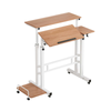 Provecta Adjustable Mobile Laptop Desk Stand Light Walnut with Castor Wheels