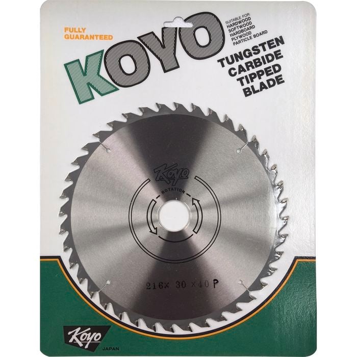 Koyo 216mm 40T 30mm Bore Circular Saw Blade For Timber Cutting