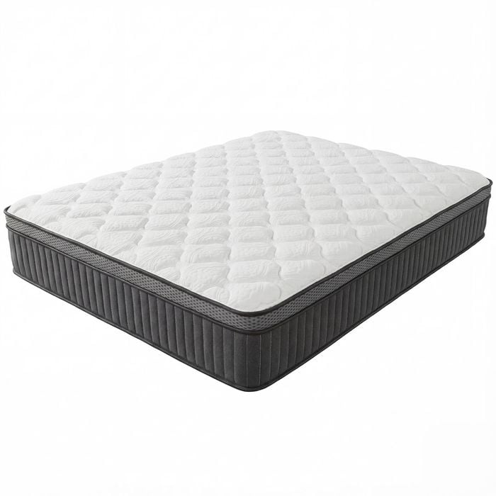 Advwin 32CM Double Size Hybrid Mattress Medium Firm Feel Pocket Springs, White & Grey